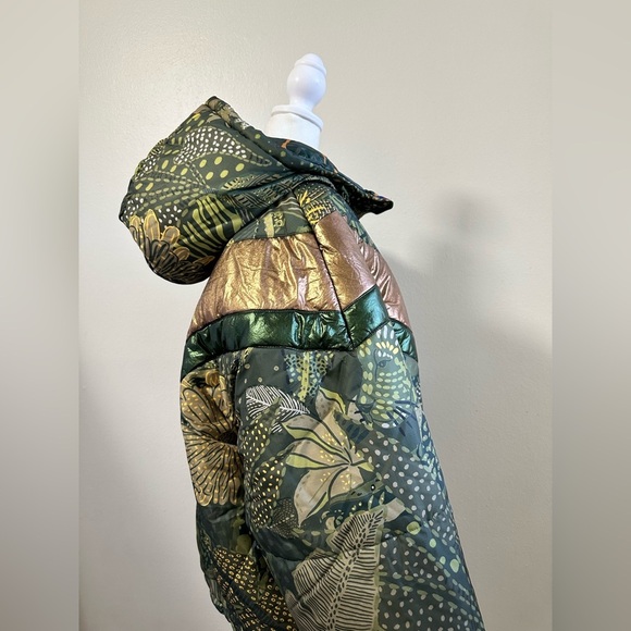 Farm Rio Cool Leopard Print Reversible Puffer Jacket Size XL - Picture 5 of 11